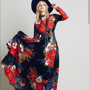 Free People First Kiss Maxi Dress Black 